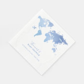 Blue World Map Reiseerlebnis Baby Dusche Serviette (Ecke)