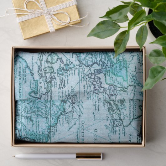 Blue World Map Seidenpapier (Geschenk)