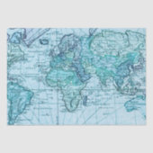 Blue World Map Seidenpapier (Vorderseite)