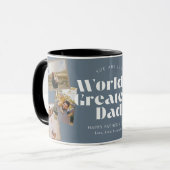 Blue World's Greatest Dad 6 Photo Collage Tasse (Vorderseite Links)