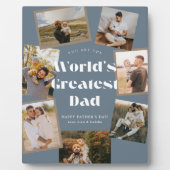 Blue World's Greatest Dad 7 Photo Collage Fotoplatte (Vorderseite)