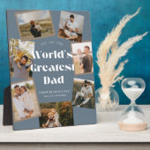 Blue World's Greatest Dad 7 Photo Collage Fotoplatte (Seite)