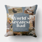 Blue World's Greatest Dad 7 Photo Collage Kissen (Vorderseite)