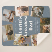 Blue World's Greatest Dad 7 Photo Collage Sherpadecke (Vorderseite (Horizontal))