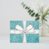 Blue Wrapping Geschenk Postkarte (Stehend Vorderseite)