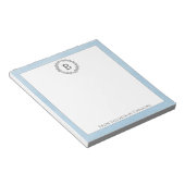 Blue Wreath Monogram Notepad Notizblock (angewinkelt)