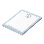 Blue Wreath Monogram Notepad Notizblock (Rotiert)