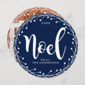 Blue Wreath-Weihnachten Feiertagskarte (Vorne/Hinten)