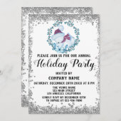 Blue Wreath Weihnachtsgesellschaft Weihnachtsfeier Einladung (Vorne/Hinten)