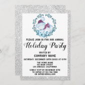 Blue Wreath Weihnachtsgesellschaft Weihnachtsfeier Einladung (Vorne/Hinten)