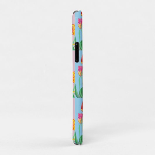 Blue Wren Bird Pink und Blue Blumen Case-Mate iPhone Hülle (Hinten/Rechts)