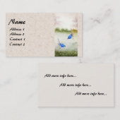 Blue Wren Birds Watercolor Visitenkarten für Asiat Visitenkarte (Vorne/Hinten)