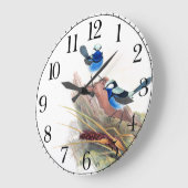 Blue Wren Birds Wildtiere Wall Clock Große Wanduhr (Winkel)