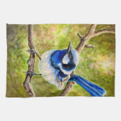 Blue Wren - Geschirrtuch (Horizontal)