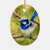 Blue Wren - Keramik Ornament (Vorne)