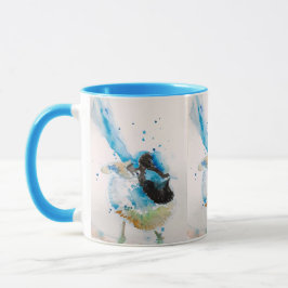 Blue Wren Watercolor Painting Australian Birds Tasse