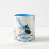 Blue Wren Watercolor Painting Australian Birds Tasse (Zentrum)