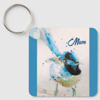 Blue Wren Wrens Watercolor Baby Blue Australian