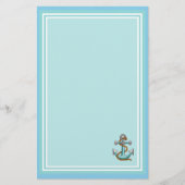 Blue Writer Paper with Anchor Briefpapier (Vorderseite)