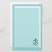 Blue Writer Paper with Anchor Briefpapier (Vorne/Hinten)