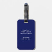 Blue Wt LG Zickzack Orange Circle Monogram DIY BG Gepäckanhänger (Rückseite vertikal)