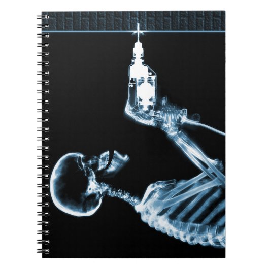Blue X-Ray Skeleton Builder Notizblock (Vorderseite)