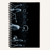 Blue X-Ray Skeleton City Scene Notizblock (Vorderseite)