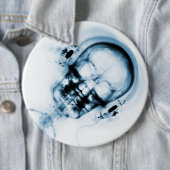 Blue X-Ray Vision Music Skeleton Skull Button (Beispiel)