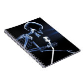 Blue X-Ray Vision Skeleton Singen auf Mic Notizblock (Rechte Seite)