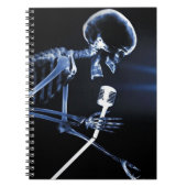 Blue X-Ray Vision Skeleton Singen auf Mic Notizblock (Vorderseite)