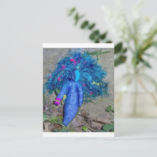 Blue Xavychup Goddess Doll Postkarte (Stehend Vorderseite)