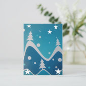 Blue xmas feiertagspostkarte (Stehend Vorderseite)