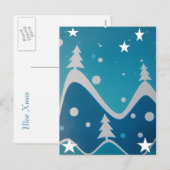 Blue xmas feiertagspostkarte (Vorne/Hinten)
