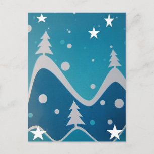 Blue xmas feiertagspostkarte