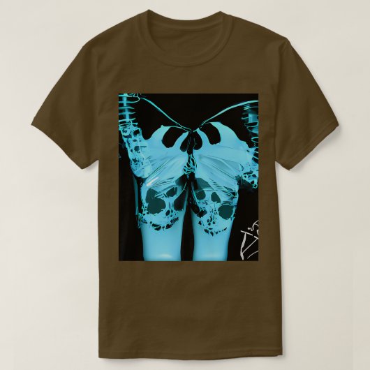 Blue Xray Monster Skeleton Butterfly und schön T-Shirt (Design vorne)
