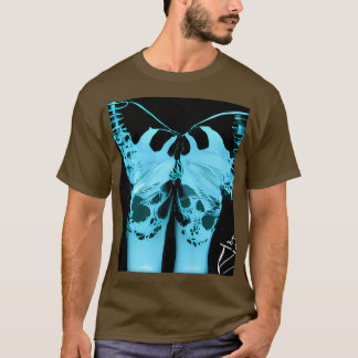 Blue Xray Monster Skeleton Butterfly und schön T-Shirt