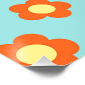 Blue Y2K Bold Wildblume Vibranning Spring Art Poster (Ecke)