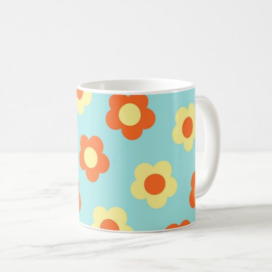 Blue Y2K Wildblume Bold Retro Spring Kitchen Kaffeetasse (VorderseiteRechts)