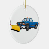 Blue Y Pick Up Snow Plough Cartoon Keramikornament (Rechts)
