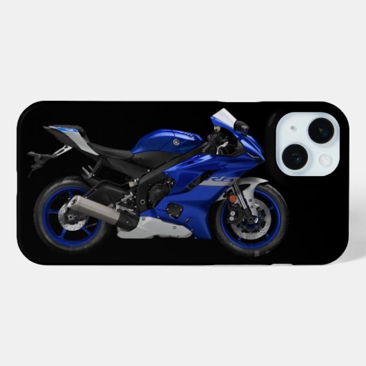 Blue Yamaha Yzf-R6 Motorrad Case-Mate iPhone Hülle (Rückseite (Horizontal))