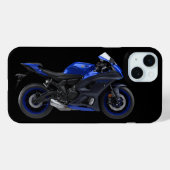 Blue Yamaha Yzf-R7 Motorrad Case-Mate iPhone Hülle (Rückseite (Horizontal))