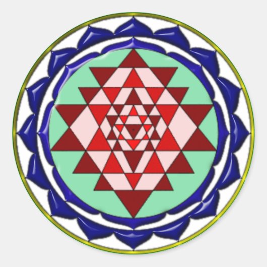 BLUE YANTRA RUNDER AUFKLEBER (Vorderseite)