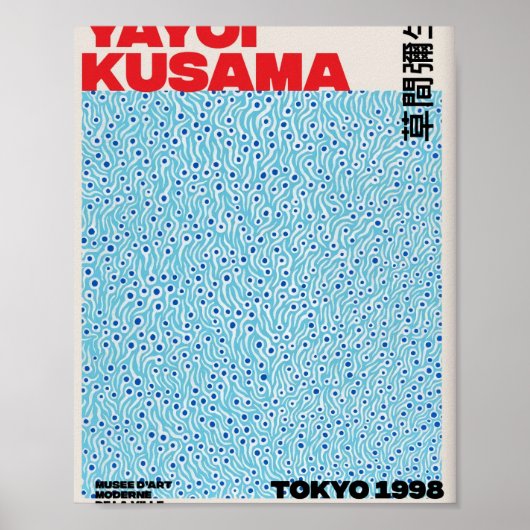 Blue Yayoi Kusama Poster (Vorne)