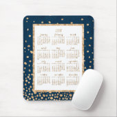 Blue Yearly 2017 Calendar Mouse Pads Gold Confetti Mousepad (Mit Mouse)