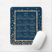 Blue Yearly Calendar 2017 Mouse Pads Gold Confetti Mousepad (Mit Mouse)