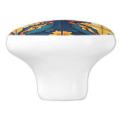 Blue Yellow and Orange Pattern  Keramikknauf (Seitenansicht)