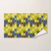 Blue Yellow and tan geometric Badhandtuch Set (Handtuch)