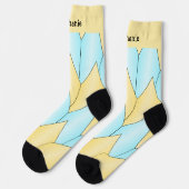 Blue Yellow Art Deco Design Socken (Linkes Detail)