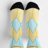 Blue Yellow Art Deco Design Socken (Oben)