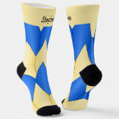 Blue Yellow Art Deco Design Socks Socken (Gewinkelt)